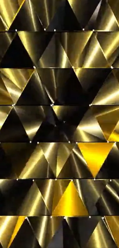Gold triangular pattern wallpaper for mobile phone.