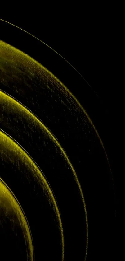 Golden abstract wallpaper with dark tones and circular patterns.