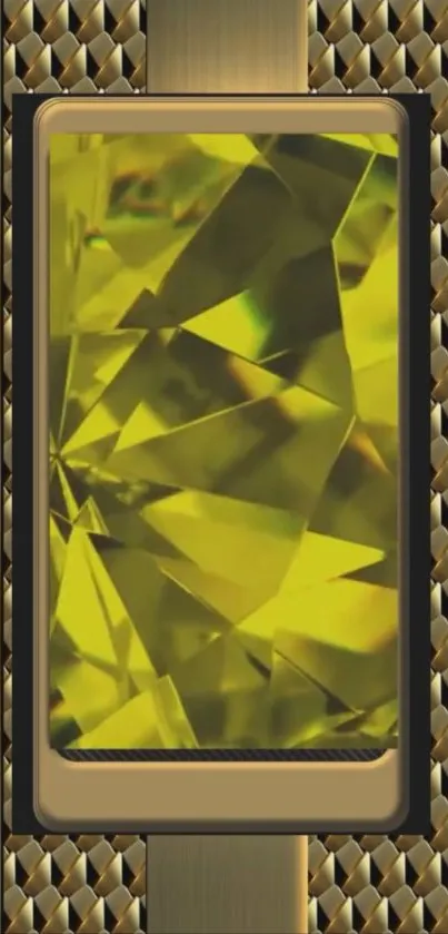 Golden abstract geometric mobile wallpaper with luxurious patterns.