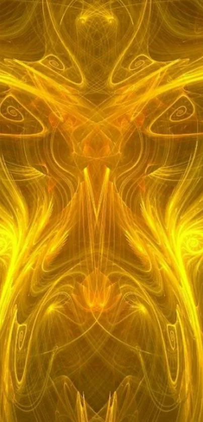 Golden abstract art with flowing lines, perfect for a vibrant mobile wallpaper.