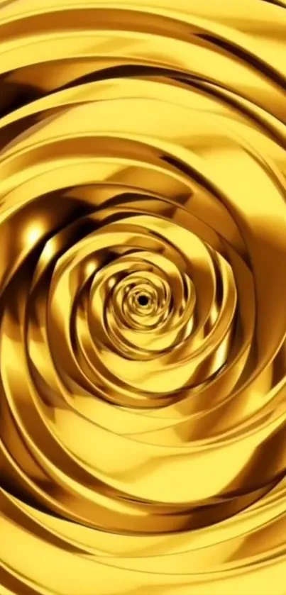 Golden abstract swirl creating a luxurious pattern.