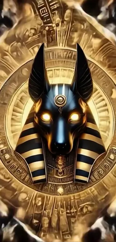 Golden Anubis Egyptian artwork wallpaper