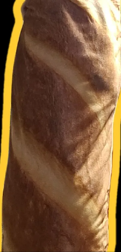 Golden brown baguette with textured crust on a dark background.