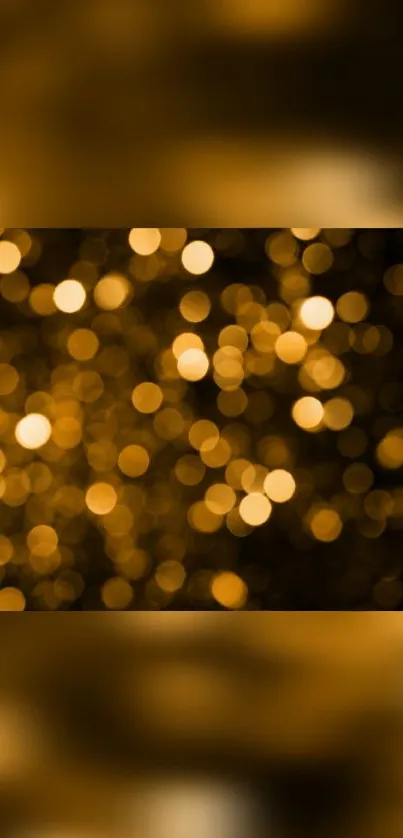 Golden bokeh background with shimmering light circles.