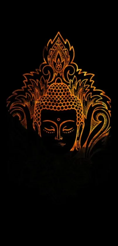 Golden Buddha art on a dark background, perfect for mobile wallpaper.