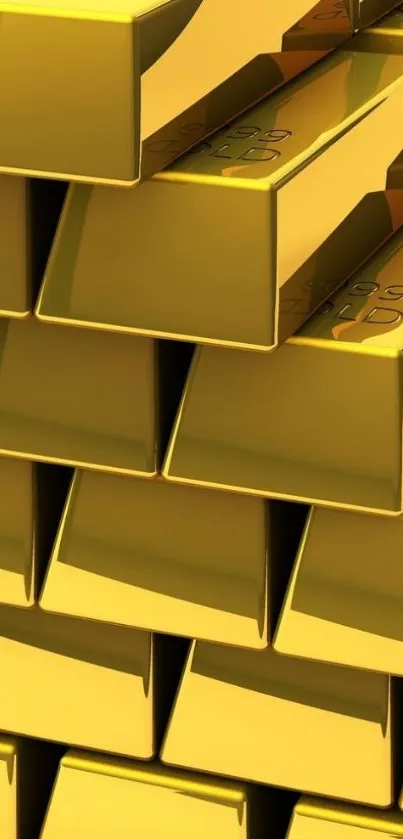 Stack of golden bars in a luxurious phone wallpaper.