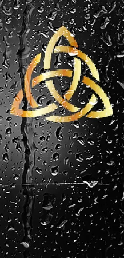 Golden Celtic knot against a black background, symbolizing elegance and tradition.