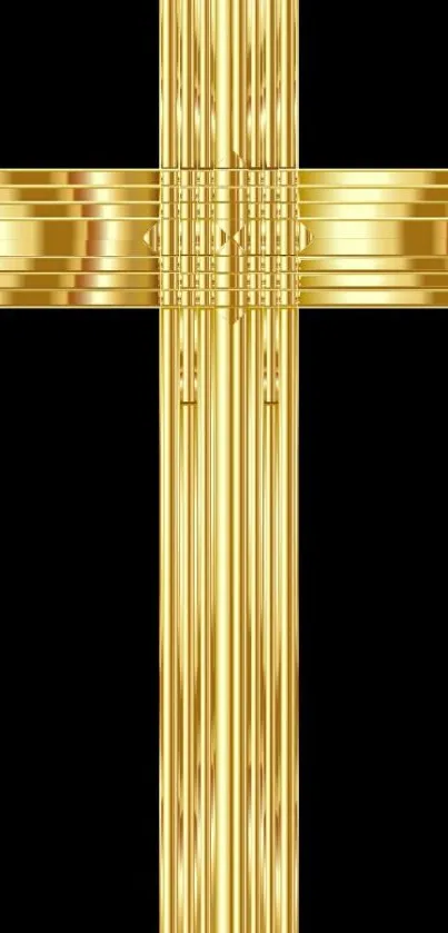 Elegant golden cross design wallpaper for mobile screen.