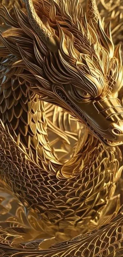 Golden dragon with intricate scales and majestic appearance.