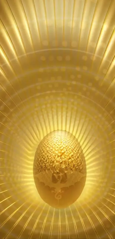 Luxurious mobile wallpaper featuring a radiant golden egg design.