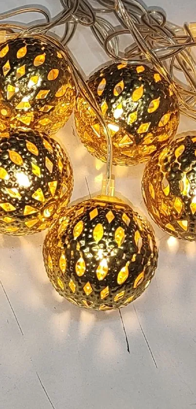 Golden decorative lights for festive ambiance.