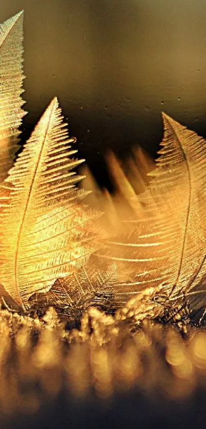 Golden frosted globe on textured surface.