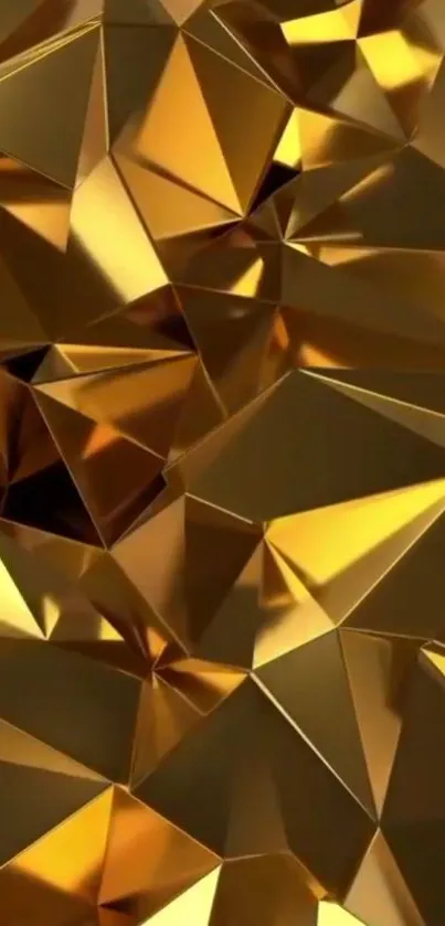 Golden geometric shapes forming a sleek and luxurious mobile wallpaper.