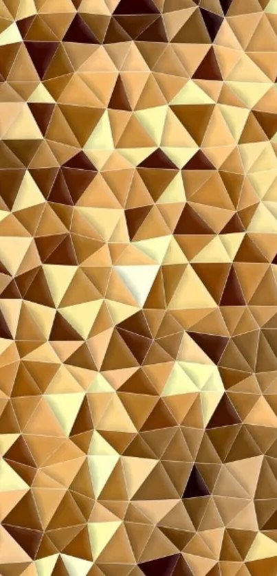 Geometric gold triangle mobile wallpaper design.