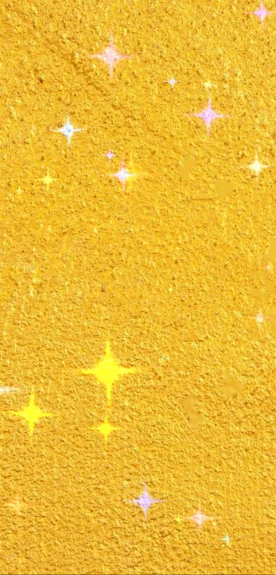 Golden glitter wallpaper with sparkling stars.