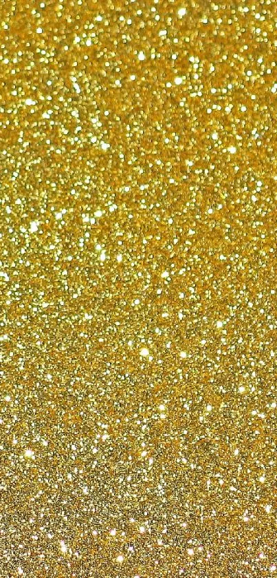 Golden glitter wallpaper with a luxurious and shimmering texture.