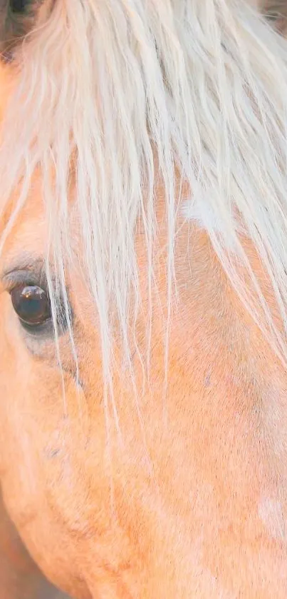 Close-up of a golden horse with a dark background.