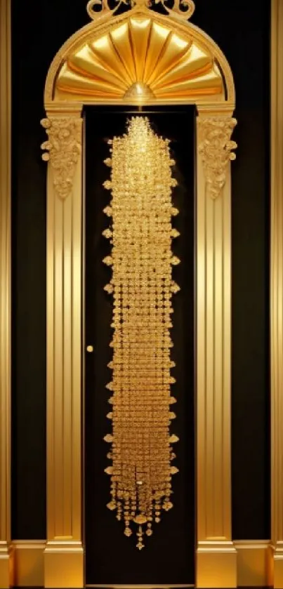 Luxurious gold archway wallpaper for mobile.