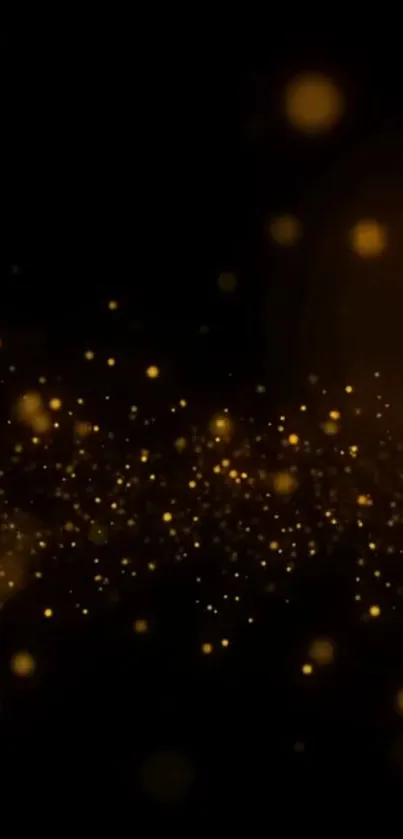 Golden particles burst on a dark background, creating a stunning visual effect.