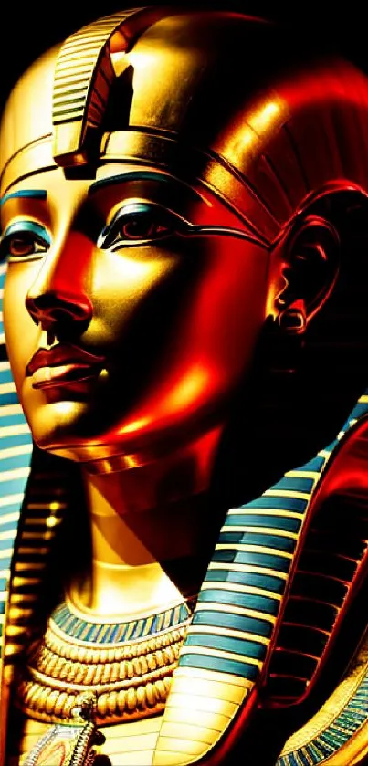 Golden Pharaoh mobile wallpaper with striking Egyptian design.