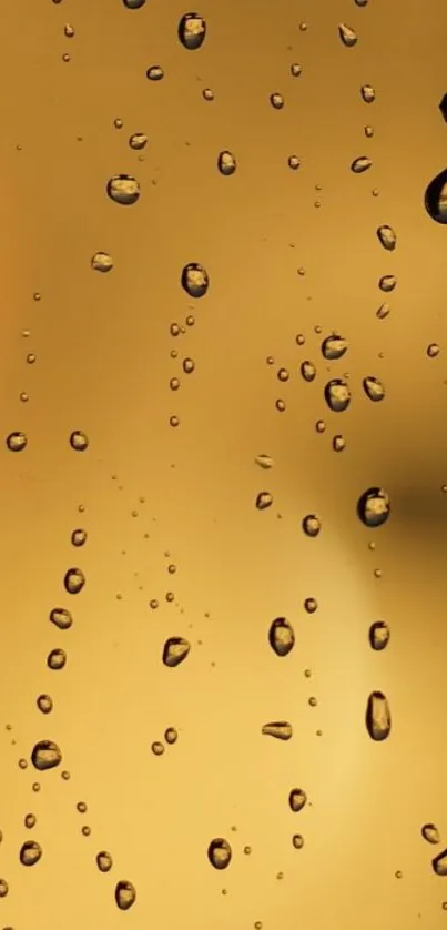 Golden wallpaper with raindrop effect for phones.