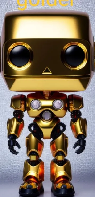 Golden robot mobile wallpaper with a futuristic design.