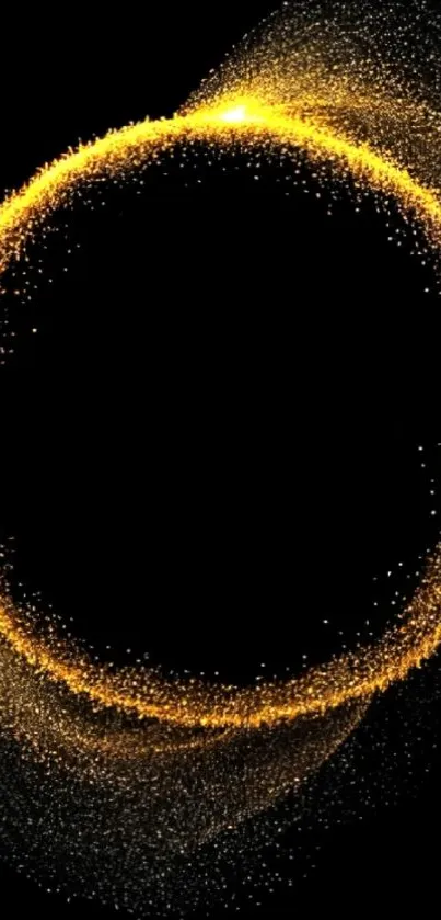 Dynamic golden spiral energy design on a black background.