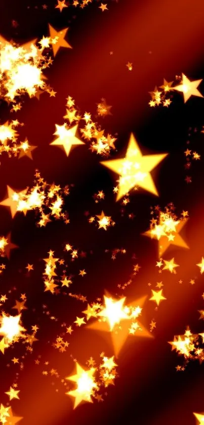 Golden stars burst on dark background, creating a magical night sky effect.