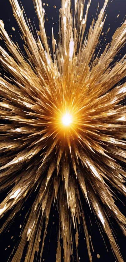 Golden starburst wallpaper with bright exploding light.