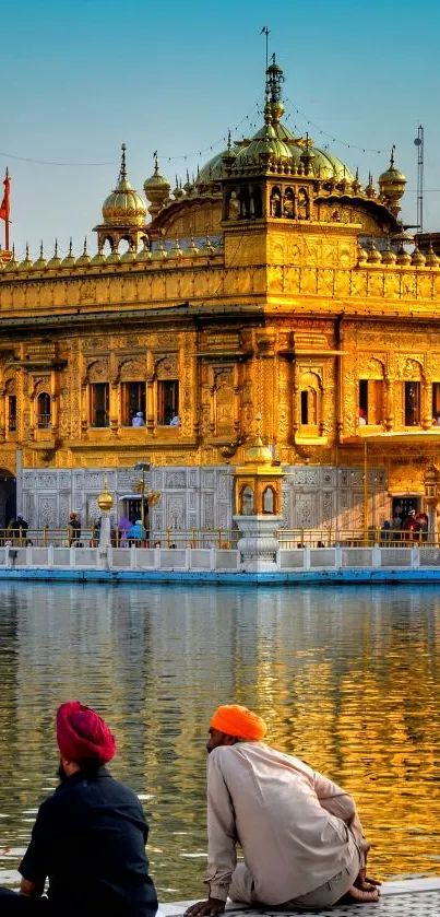 Golden Temple reflected in serene waters, capturing its majestic architecture.