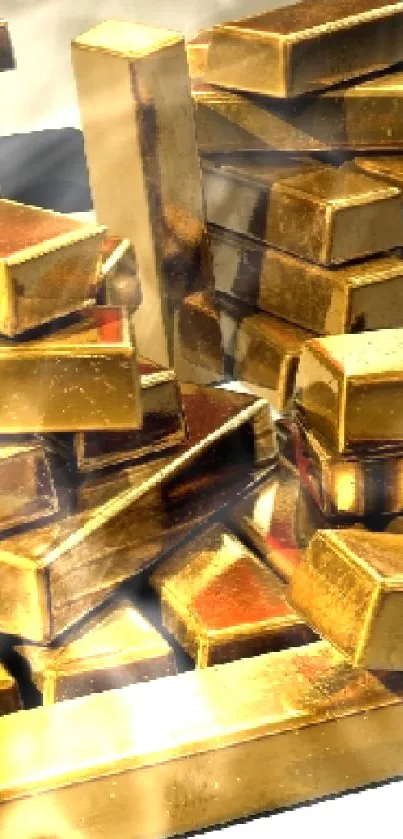 Pile of shiny gold bars, symbolizing wealth.