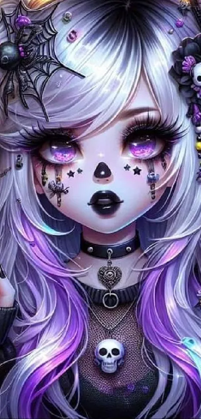 Anime gothic character with purple hues