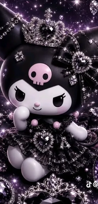 Gothic anime character with jewels and crown