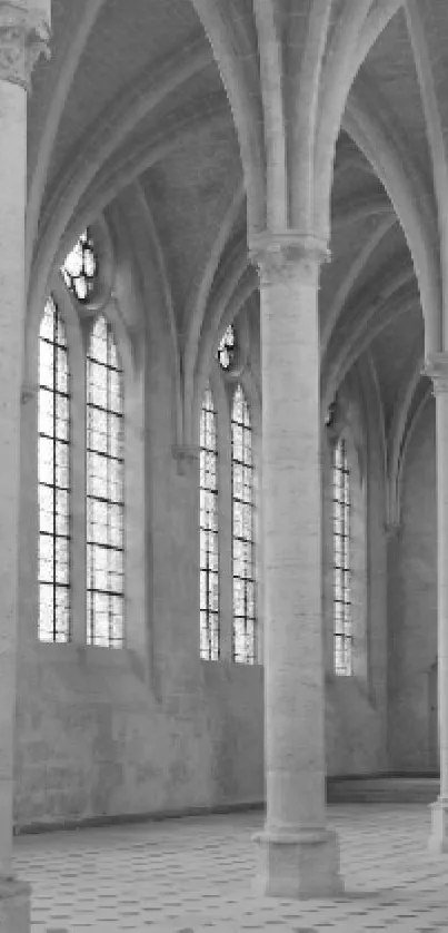Black and white Gothic archway interior