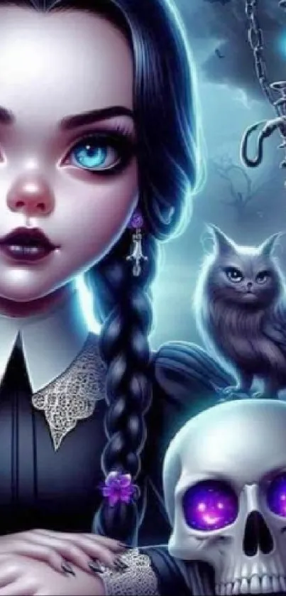 Gothic fantasy art with character and mystical elements.