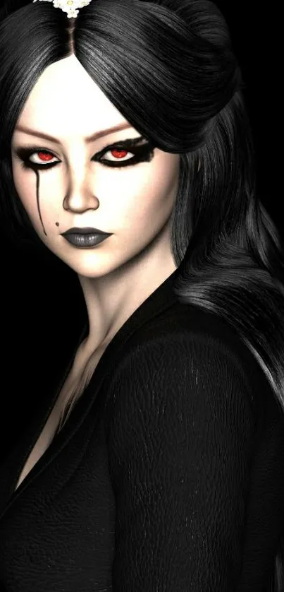 Gothic mobile wallpaper with elegant dark portrait.