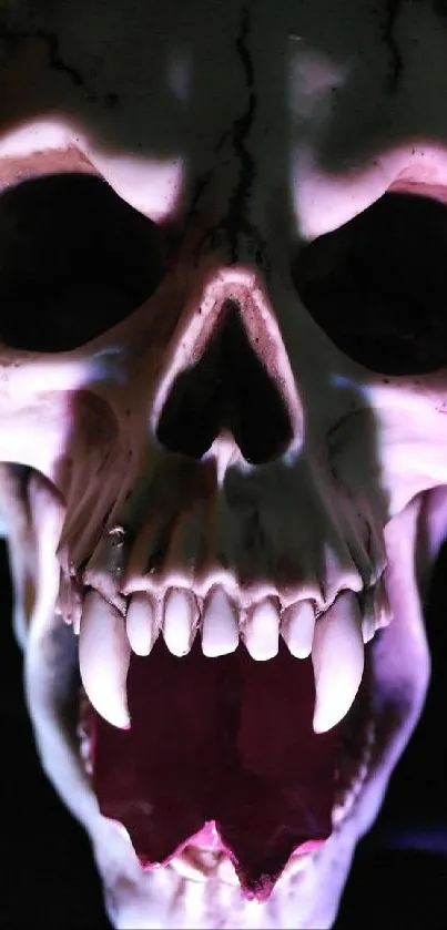 Eerie gothic skull with vibrant colors and intricate design.