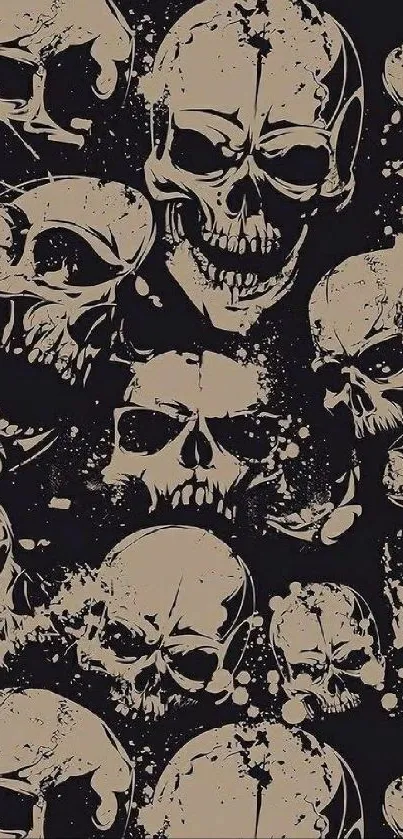 Gothic skull mobile wallpaper with dark, intricate patterns.