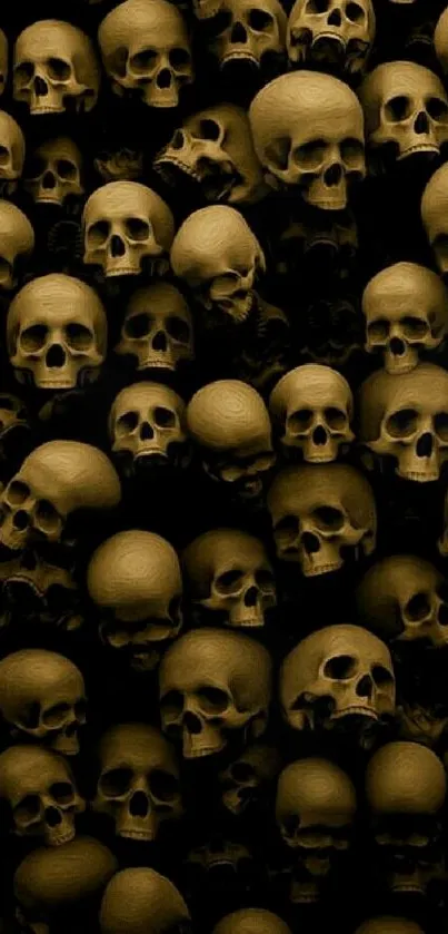 Dark olive skull wallpaper with gothic design.