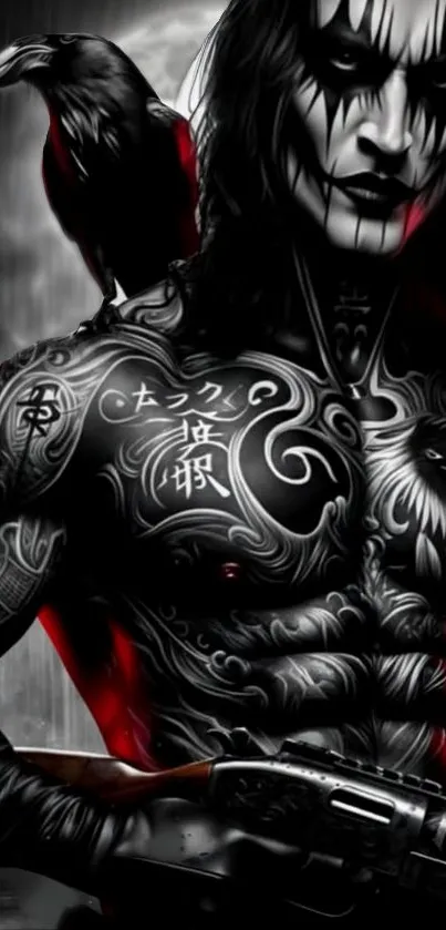 Gothic tattoo art with dark, mystical design.