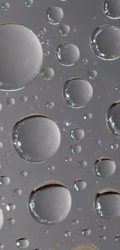 Gray water droplets forming a minimalist abstract pattern.