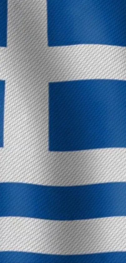 Greek flag phone wallpaper with blue stripes and white cross design.