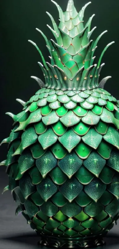 Artistic green pineapple wallpaper design, vibrant and unique for mobile screens.