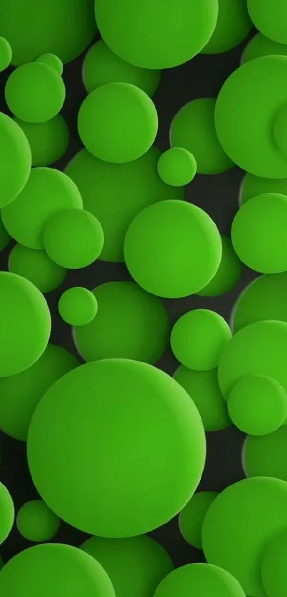 Vibrant green bubble wallpaper with abstract circles.