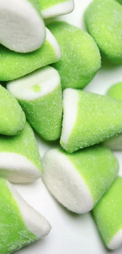 Vibrant green candy mobile wallpaper with sugar coating.