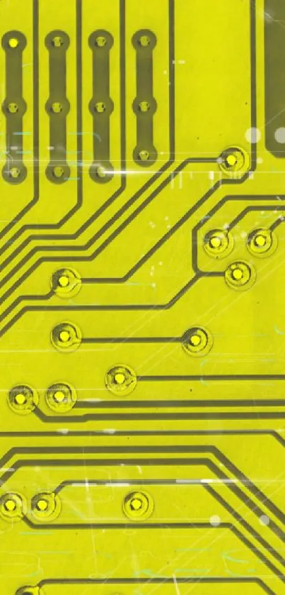 Intricate green circuit board phone wallpaper design.