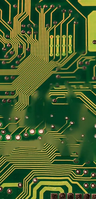 Green circuit board pattern wallpaper for mobile.