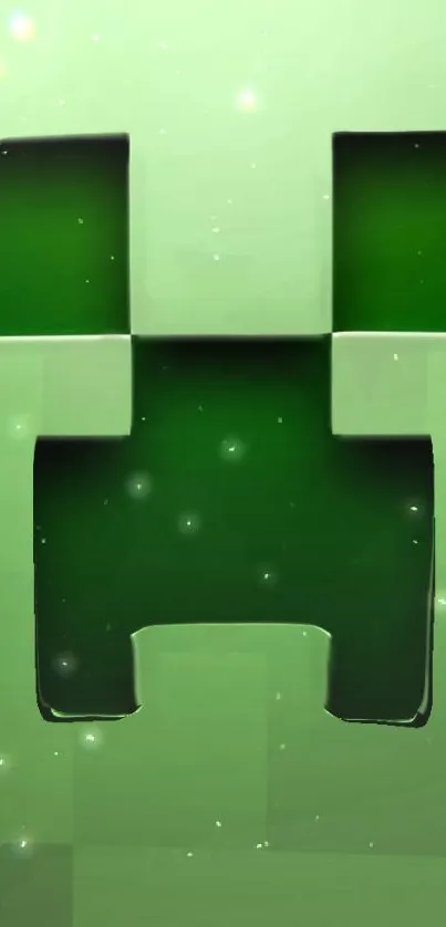 Green pixel game wallpaper with glowing details.