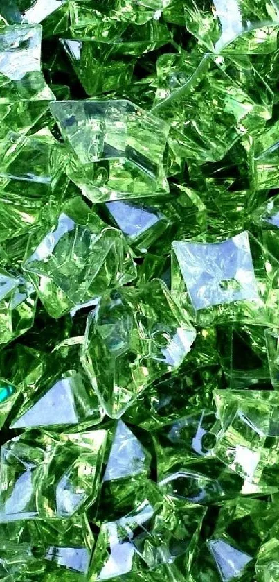 Green crystal design with vibrant texture.