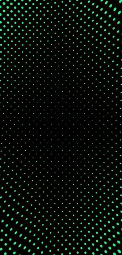 Green dotted neon mobile wallpaper with modern design.